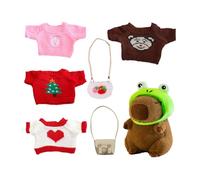 Generico Capybara Plush Toy, Dress-Up Plush Capybara, Soft Animal Doll with Removable Accessories, Stuffed Toys for Girls Room Decor Playtime Bedroom Travel Gift for Kids Children Collection 230g