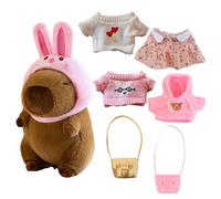 Generico Capybara Plush Toy With Clothes - Dress Up Capybara, 9 Inches Cute Capybarra Stuffed Animal Toys Dress Up Cartoon Doll For Girls