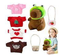 Generico Capybara Plush with Clothes, Cartoon Stuffed Animal Doll Toy, Hugging Soft Sweater Hat Shoulder Bag, Cute Decorative Companion on Bedroom Shelf Home Decor, Gift for Kids Teens Adults
