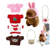 Generico Capybara Plush with Clothes, Cartoon Stuffed Animal Doll Toy, Hugging Soft Sweater Hat Shoulder Bag, Cute Decorative Companion on Bedroom Shelf Home Decor, Gift for Kids Teens Adults