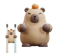 Generico Capybara Zahnbürstenhalter - Kinder Zahnbürstenhalter | Süße Wandhalterung | Selbstklebende Haken,Rasierer,Handtücher, Wasserdichtes PVC Design Für Dusche Bad, Kreative Badezimmer Deko