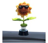 Generico Car Dashboard Decorations - Shaking Sunflower Frog Dashboard Car Decorations | Cartoon Dancing Figurines, Aesthetic Çar Accessories for Ćar Interior Desk Ornaments