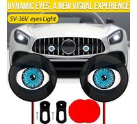 Generico Car Eye Lights - Aluminum Alloy And ABS 4.8cm, Dynamic Grille Light, Multi Mode LED Glow Accessory | Waterproof Build, LED Vehicle Eyes, Motorcycle Eye Light For SUV, Sedan, Truck, Bicycle