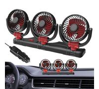 Generico Car Fan - Car Three Head Fan for Dashboard Cooling System | Dashboard Fans 12V 24V | USB Triple Head Electric Cooling Fans | 360 Degree Rotating Wide Angle Air Circulator