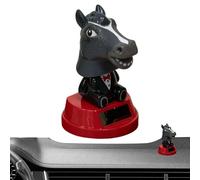 Generico Car Figurines - Solar-Powered Cute Horse Head Desk Decor | Horses Dashboard Figurines | Solar-Powered Cute Horse Head Desk Decor | Car Wobble Bobble Dashboard Figures - For Vehicle Truck SUV