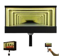 Generico Car Garage Key Holder,Mirror LED Lamp Keychain with Tunnel Effect Light,Wall Mount Organizer Race Car Keys Display with Opening Door for Entrances,Corridors,Front Doors (1)