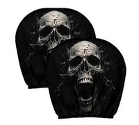 Generico Car Headrest Covers - Roaring Skull Halloween Design | 2-Piece Set