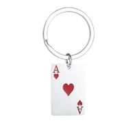 Generico Car Keychain, Playing Cards Keychain Poker Key Chains, Red Spades Small Key Chains Creative Keyrings Bag Charm for Men Women Birthday