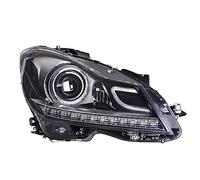 Generico Car LED Headlight For Benz For C Class W204 2011-2014 C180 C200 C260 DRL Turn Signal Front Lamps + Bi-Xenon Lens Alloggiamento Paralume(Hid in low beam)