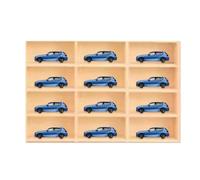 Generico Car Model Display Case, Wooden Wall Mounted Toy Car Shelf Organizer, No-Drill Collectibles Storage Rack for Mini Figurines Models for Kids Teens Adults Home Office Decor 33x27x5cm