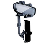 Generico Car Rear View Mirror Phone Holder - PC Silicone ABS 18.4cm | Car Phone Mount, Anti Shake Rotatable Phones Holder Clip Stand | For Recording Driving Videos GPS Navigation Use