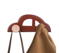 Generico Car Shape Coat Organizer - Wooden Wall Hanger for Kids Bedroom | Mounted Storage Rack with Smooth Hooks, Space Saving Holder for Backpacks Towels Hats Nursery Entryway