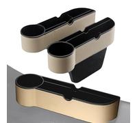 Generico Car Storage - Leather Front Organizer 2 Pack, Between Gap Filler Storage Box, Side Pocket Holder for Mobile Phones Keys Accessories Space Saver | Car Interior Auto Home Travel Use