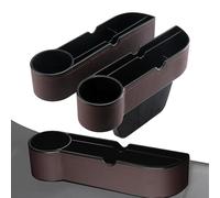 Generico Car Storage - Leather Front Organizer 2 Pack, Between Gap Filler Storage Box, Side Pocket Holder for Mobile Phones Keys Accessories Space Saver | Car Interior Auto Home Travel Use