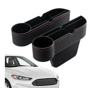 Generico Car Storage - Leather Front Organizer 2 Pack, Between Gap Filler Storage Box, Side Pocket Holder for Mobile Phones Keys Accessories Space Saver | Car Interior Auto Home Travel Use