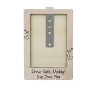 Generico Car Visor Clip, Wood Picture Frame, Photo Holder, 4.21x2.76x0.87 Inches, Compact Auto Display with Sturdy Clamp, Dashboard Decoration Travel Sentimental Gift for Father Husband Boyfriend
