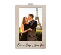 Generico Car Visor Clip, Wood Picture Frame, Photo Holder, 4.21x2.76x0.87 Inches, Compact Auto Display with Sturdy Clamp, Dashboard Decoration Travel Sentimental Gift for Father Husband Boyfriend