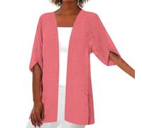 Generico Cardigan Corto da Donna Classico Elegante Cappotto Aperto Davanti Tinta Unita Giacche Camicetta