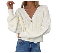 Generico Cardigan da Donna in Maglia Elegante Estivo Manica Lunga Classico Cappotto a Tinta Unita Streetwear per Uso Quotidiano Golfino Maniche