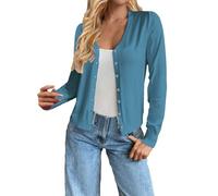 Generico Cardigan Donna Basic Tinta Unita, Maglione Leggero con Scollo a V e Maniche Lunghe, Golfino con Bottoni per un Look Quotidiano Raffinato