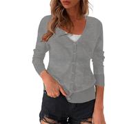 Generico cardigan donna cotone, Maglia Leggera con Bottoni e Scollo a V, Golfino a Manica Lunga da Abbinare Facilmente