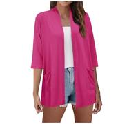 Generico Cardigan Donna Elegante Kimono Manica Lunga Classico Cappotto a Maglia con Scollo V per Le Mezze Stagioni Camicetta da