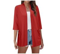 Generico Cardigan Donna Elegante Kimono Manica Lunga Classico Cappotto a Maglia con Scollo V per Le Mezze Stagioni Camicetta da