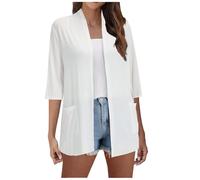 Generico Cardigan Donna Elegante Kimono Manica Lunga Classico Cappotto a Maglia con Scollo V per Le Mezze Stagioni Camicetta da