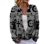 Generico Cardigan Donna Halloween Jersey Maglia Lunga Leggero Confortevole