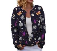 Generico Cardigan Donna Halloween Jersey Maglia Lunga Leggero Confortevole