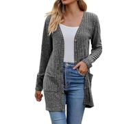 Generico cardigan donna invernale elegante, Maglione Aperto Davanti con Bottoni e Tasche, Giacca Casual Comoda per Autunno Inverno