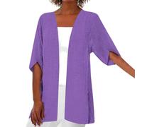 Generico Cardigan Donna Lungo Elegante Estivo in Maglia Cappotto Aperto Leggero Coprispalle con Scollo a V Primavera Autunno Camicetta da