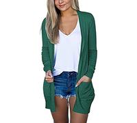 Generico Cardigan Donna Lungo per Autunnali e Invernali 2024 Comoda Elegante Cappotto Leggero Coprispalle con Scollo a V Le Mezze Stagioni Camicetta da