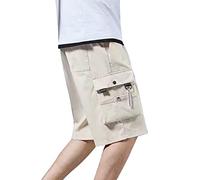 Generico Cargo Shorts Uomo Vita Elasticizzato Traspirante Pantaloni Corti Comodo Sportivi Leggeri Shorts Estivi Tinta Unita Classico Bermuda Corsa Trekking Lavoro Pantaloncini con Tasche Laterali