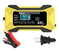 Genérico Caricabatteria da auto - Portatile 12 V Intelligente Manutenzione Accumulatore - Auto con Schermo LCD e Compensazione Temperatura per Auto Strada Ciclomotore Rimorchio