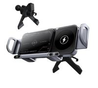 Generico Caricatore Wireless per Auto | Supporto Telefono Cruscotto | 15W Doppia Bobina Wireless Pieghevole Dispositivo di Ricarica per Cellulare per Griglia Aria Cruscotto e Console Centrale