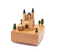 Generico Carillon in Legno, Carillon a carosello | Wind Up Train Castle Girl Dancer Scatola Musicale,Carillon Classico per Ragazze, Regalo di Compleanno di Natale o Ornamento Decorativo da scrivania
