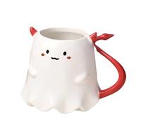 Generico Carina Halloween - In Ceramica Fantasma Resistente Al Calore Da Viaggio - 500ml con Manico Ergonomico per Bevande per Tè Caldo Freddo Birra Acqua Ghiacciata Succo Caffè da