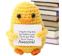 Genérico Carino Crocheting Doll - 2.95x1.97x1.97 Inches Crochet Duck Doll | Soft Emotional Support Knitting Duck Toy, Handmade Pocket Knitted Toy For Table, Bookshelf, Living Room, Bedroom