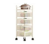 Generico Carrelli For Scaffali, Scaffale Girevole For Frutta E Verdura, Cestello Portaoggetti Da Cucina Con Ruote, Salvaspazio For Frutta E Verdura(White,4 tiers)