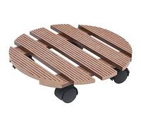 Generico Carrelli Portavasi 2 pz Marroni Ø30x7,5 cm in WPC,Marrone,2.68kg,149033