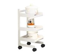 Generico Carrello A Spazio Stretto, Carrello Portaoggetti Sottile Con Rotelle, Armadietto Organizer For Il Bagno,Altezza Del Ripiano Regolabile,for Piccoli Angoli Stretti(Color 1,25x28x80cm)