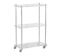 Generico Carrello Bar in Acrilico - Trolley di Servizio a 3 Livelli - Carrello per Bar con Ruote e Archivio,Per Casa Cucina Bagno Sala Da Pranzo Ufficio Matrimonio Hotel Ristorante Scuola Baristi