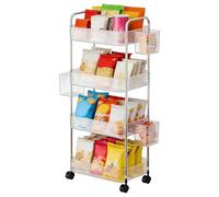 Generico Carrello Con Rotelle - Carrello Multi-piano per Organizzazione | Utili Rotanti Con Ruote - Per Dormitorio Camera Da Ufficio Casa Cucina Bagno Lavanderia Trucco Dispensa