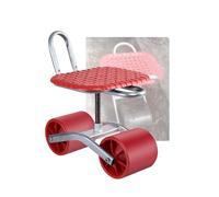 Generico Carrello da Giardinaggio for Esterni, Girevole A 360°, Sedile Giardino con 2 Ruote, for Prato E Cortile(Red)