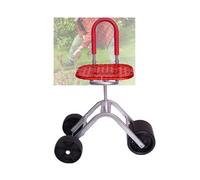 Generico Carrello da Giardino Pieghevole con Sedile, Sgabello Giardinaggio Girevole Regolabile A 360°, for Prato E(Red)