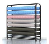 Generico Carrello espositivo in Tessuto Commerciale per impieghi gravosi, Organizer per Rotoli in Vinile bifacciale con Ganci Regolabili per pellicole per Auto e Cambio Colore (14 aste, 175 cm)