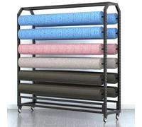 Generico Carrello espositivo in Tessuto Resistente, Organizer per Rotoli di Vinile Commerciale, Ganci per aste Regolabili su Entrambi i Lati, 12 aste da 175 cm per Pellicola per Auto e deposito per c