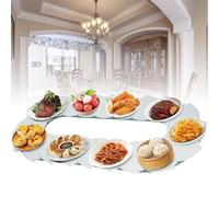 Generico Carrello Girevole per Cibo a 360° per Feste e Catering - Tavolo Girevole Manuale Regolabile da 1,6 m/5,25 Piedi - Piatto da Portata Bianco per Eventi