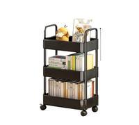 Generico Carrello Porta Attrezzi, Organizer Portaoggetti Mobile, Carrelli Portaoggetti Da Cucina, Con Ruote E Ganci Multifunzionale, Per Cucina, Bagno, Ufficio(Nero,3 Tier)